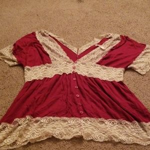 Lace trim top